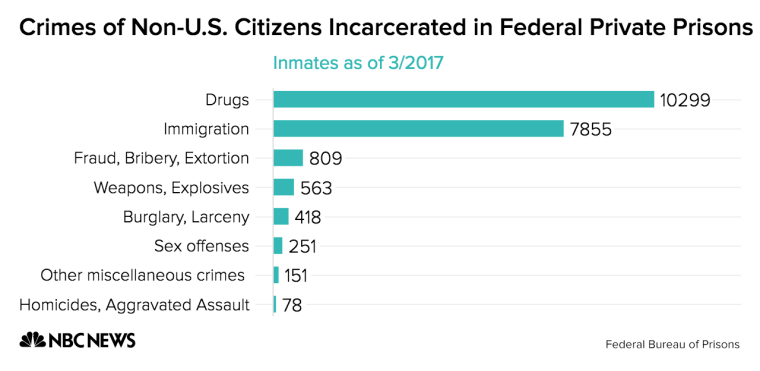 Crimes of Non-U.S. Citizens Incarcerated in Federal Private Prisons