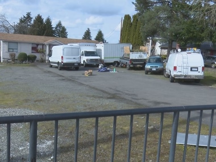The property in Kent, Washington, where a Sikh man was shot and wounded in a possible hate crime is seen in this March 4, 2017 photo from NBC affiliate KING5.