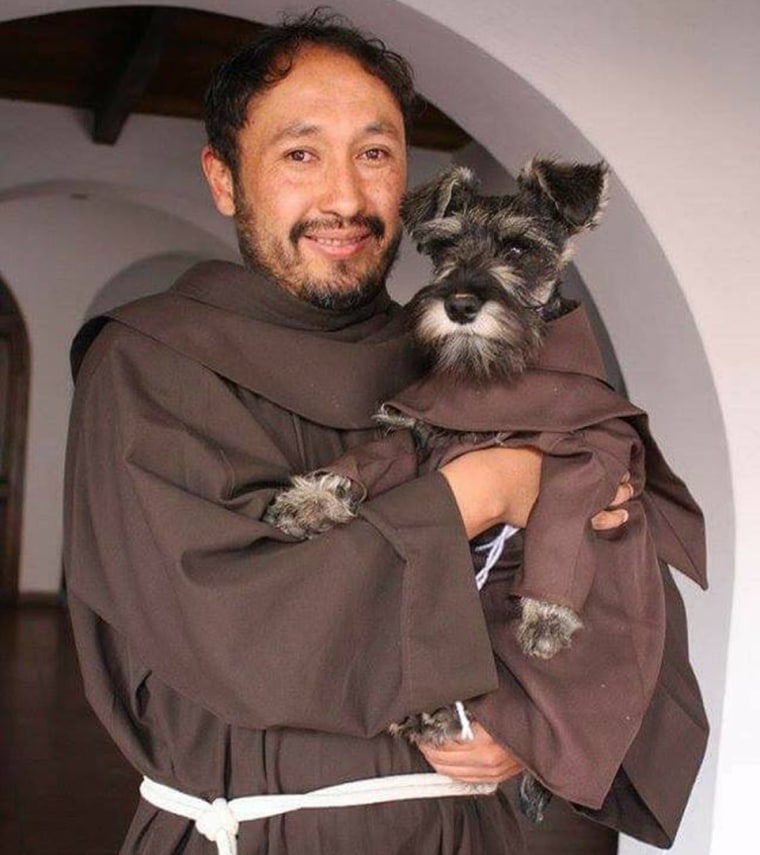 Friar Bigotón, aka Carmelo the dog