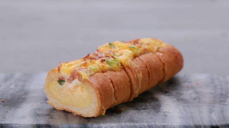 Bacon, Egg and Cheese Breakfast Bread Boat