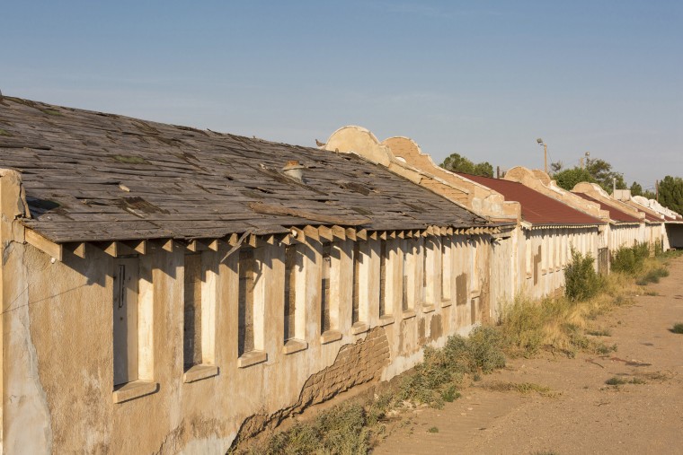 Image: A building in the historic Rio Vista Farm in Socorro, Texas.