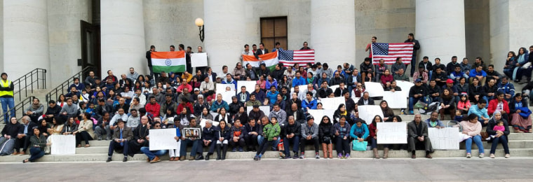 Image: The Indian community holds a candlelight vigil for Srinivas Kuchibhota in Columbus, Ohio