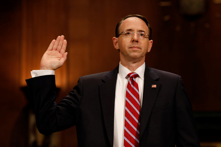 Image: Rod Rosenstein, nominee to be Deputy Attorney General, testifies before the Senate Judiciary Committee