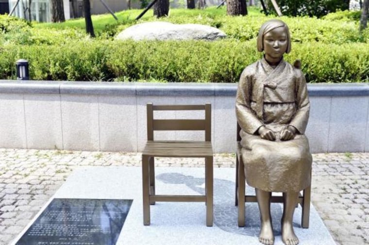 A mock up of a the proposed Atlanta comfort women memorial, which is modeled after an existing memorial in Seoul.