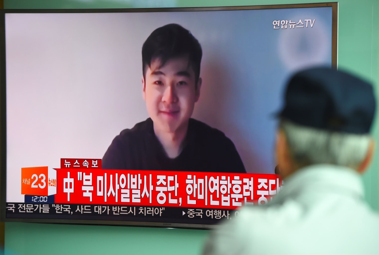 Image: The video was shown on television in South Korea.