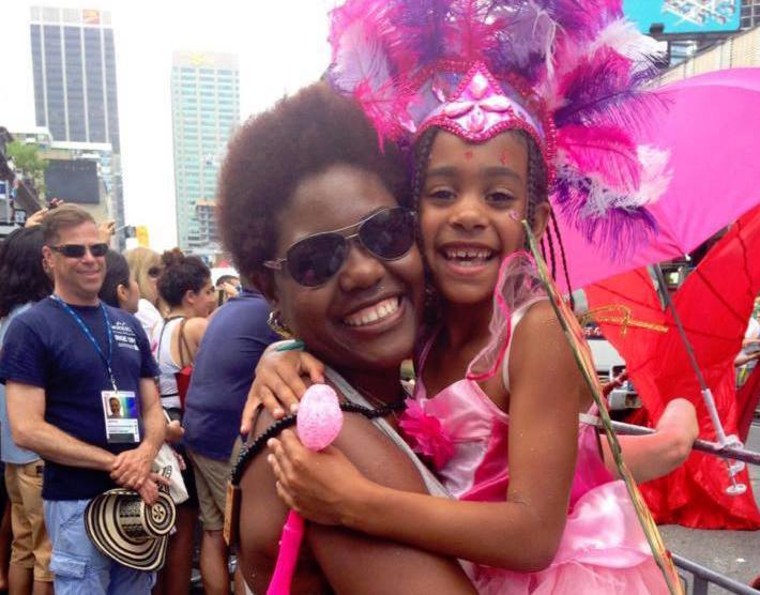 Akio Maroon and her daughter celebrating Pride