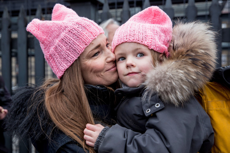 Image: Women attend a march to commemorate International Women's Day in central Copenhagen