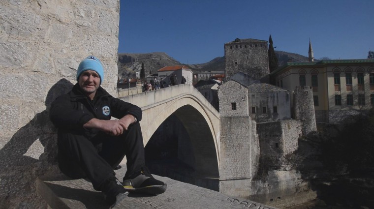 Image: Semir Kazacic-Miro is a regular diver from Mostar's Old Bridge.