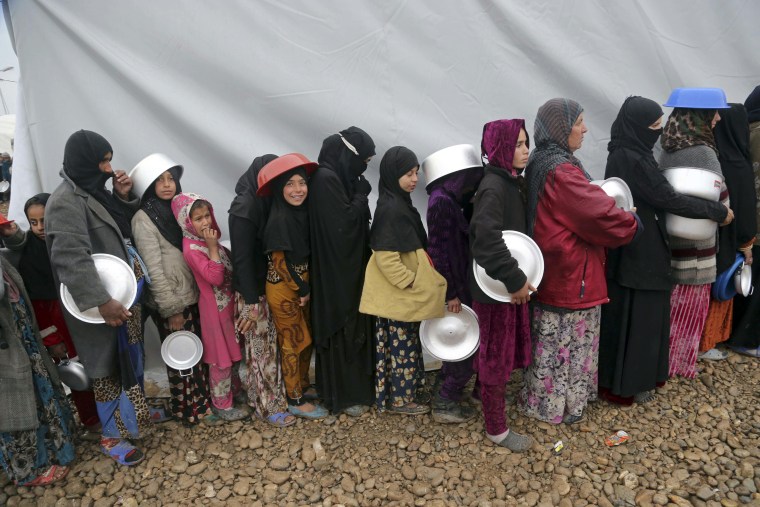 Image: Displaced Iraqis at the Hamam al-Alil camp