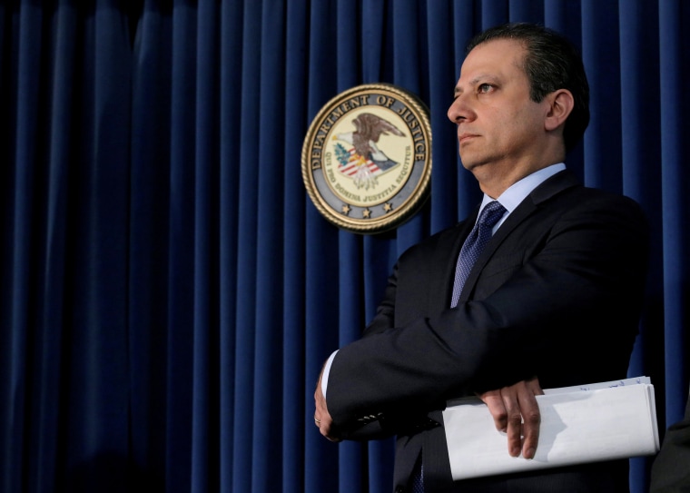 Image: Preet Bharara, U.S. Attorney for the Southern District of New York, attends a news conference in New York