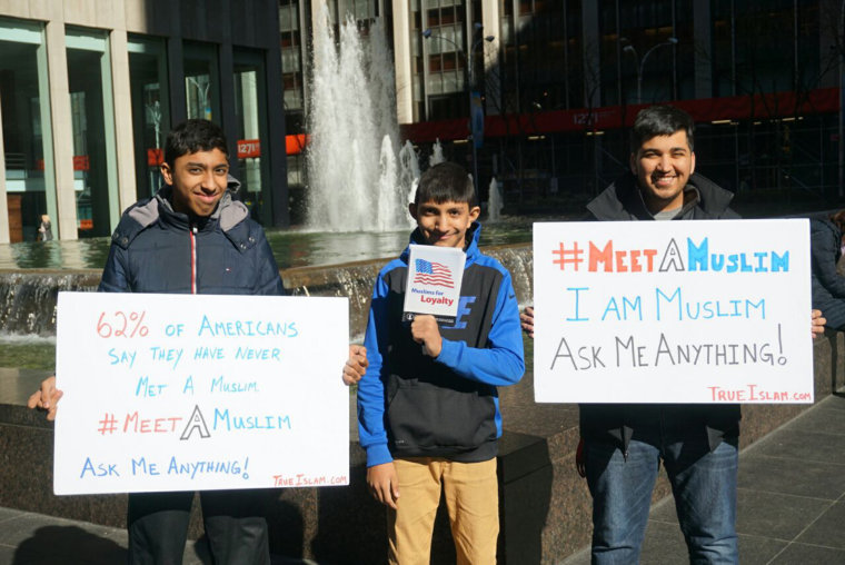 Image: On Saturday, March 11th, Muslim male youth from the Ahmadiyya Muslim Youth Association (AMYA) USA will hold the inaugural "National #MeetAMuslim Day."