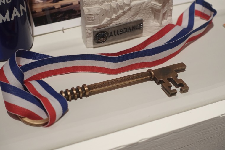 A key to the city of Roanoke, Virginia, gifted to George Takei by Mayor David Bowers.