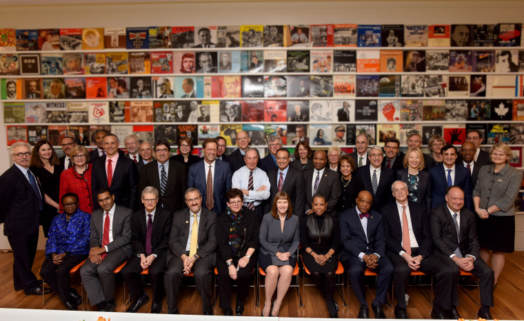 Michael Bloomberg with college presidents for American Talent Initiative