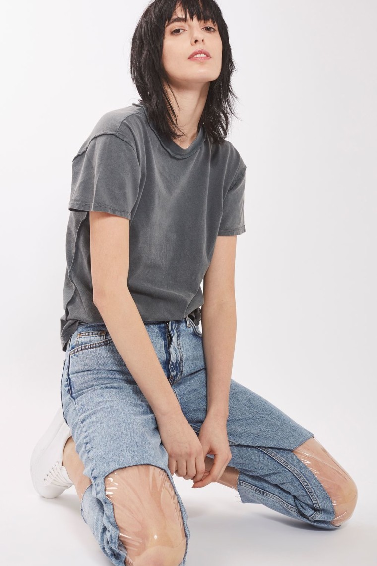 MOTO Clear Panel Mom Jeans