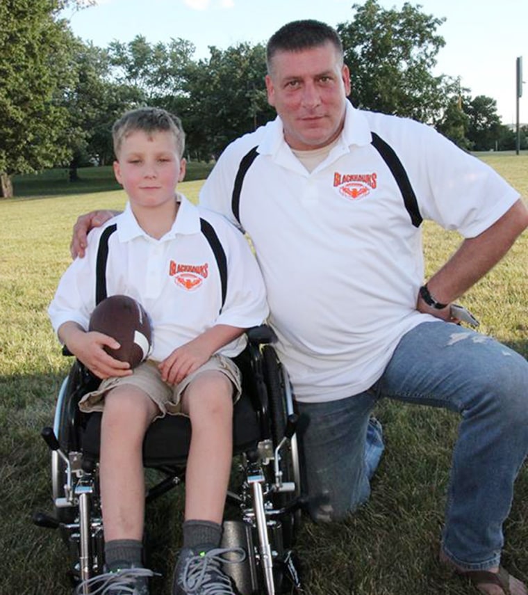 Dad helps son, Ayden Zeigler-Kohler, who has terminal brain tumors, to fulfill his bucket list.