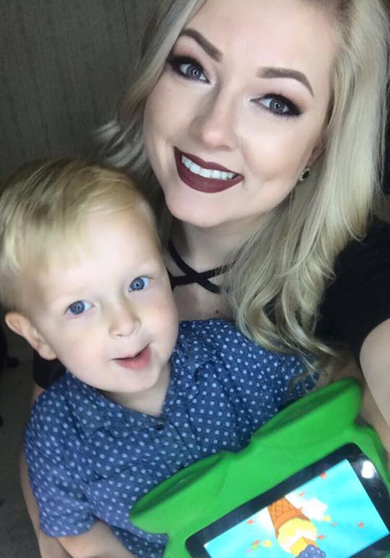 Jessica Singleton with her son, Pierson