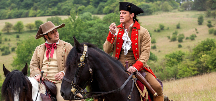 Josh Gad (left) and Luke Evans in "Beauty and the Beast"
