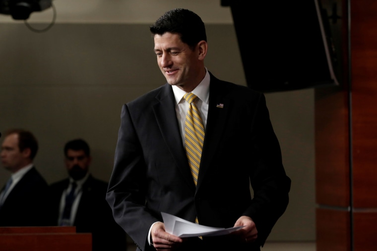 Image: U.S. House Speaker Paul Ryan arrives to speak at a news conference on Capitol Hill in Washington
