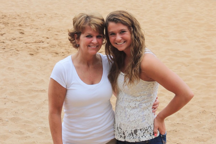 Image: Gymnast Lindsey Lemke with her mom, Christy Lemke-Akeo