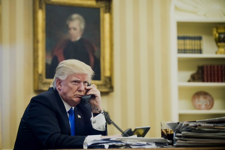 Image: Trump speaks on the phone with Austrialian Prime Minister Malcolm Turnbull