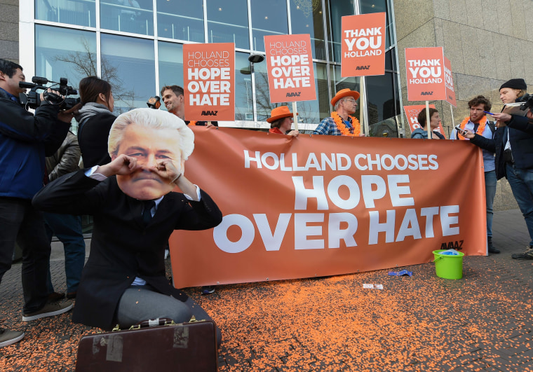 Image: Anti-Geert Wilders campaigners