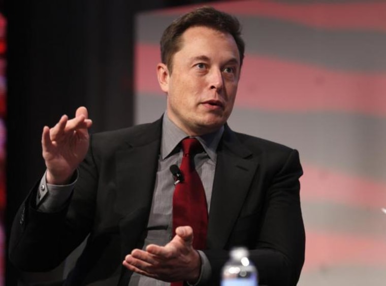 Tesla Motors CEO Musk talks at the Automotive World News Congress at the Renaissance Center in Detroit