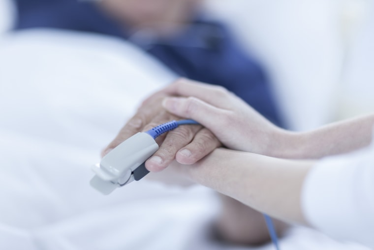 Image: Finger heart monitor on a patient