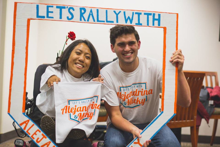 Alejandrina Guzman and Micky Wolf at their campaign kickoff.