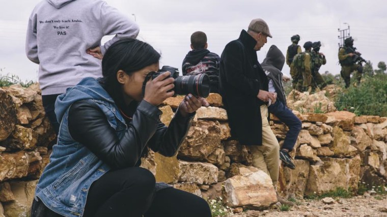 Palika Makam shooting footage in Palestine.