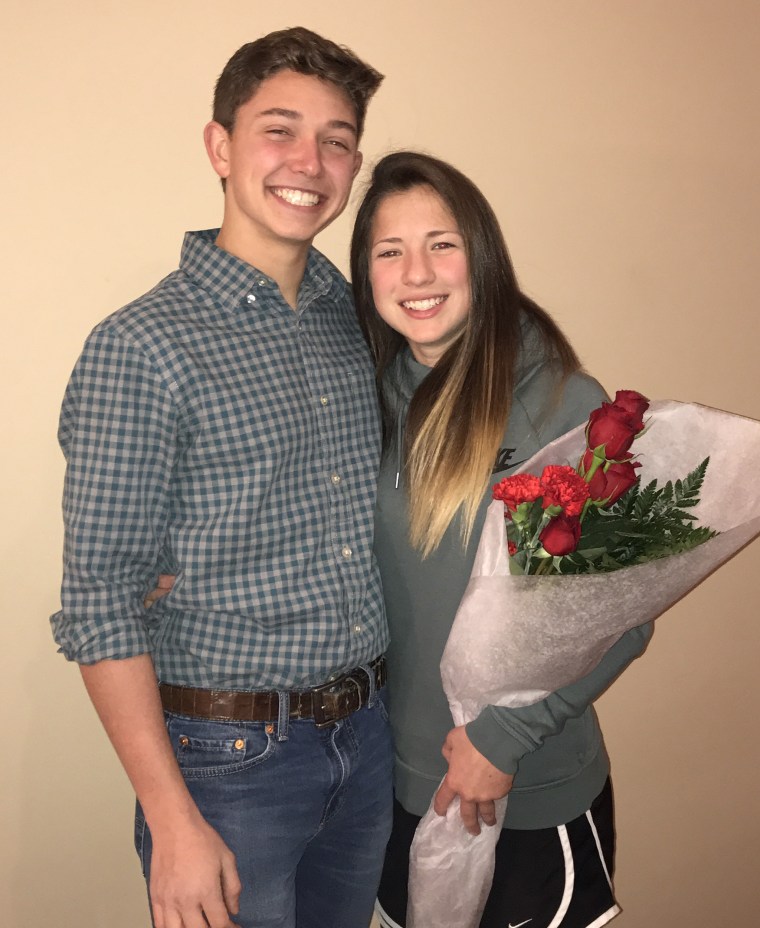 What's your prom date done for you lately? Joran Fuller and Claire Short after he revealed his creative promposal.