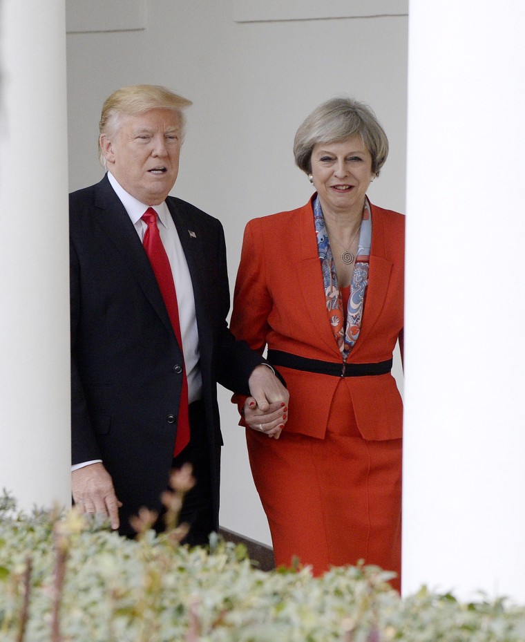 Theresa May: Trump Was 'Being a Gentleman' by Holding My Hand