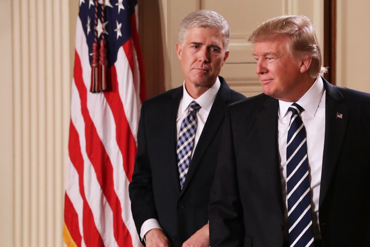 Image: President Donald Trump nominates Judge Neil Gorsuch to the Supreme Court during a ceremony in the East Room of the White House on Jan. 31 in Washington, D.C.