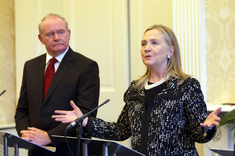 Image: Martin McGuinness and Hillary Clinton in 2012