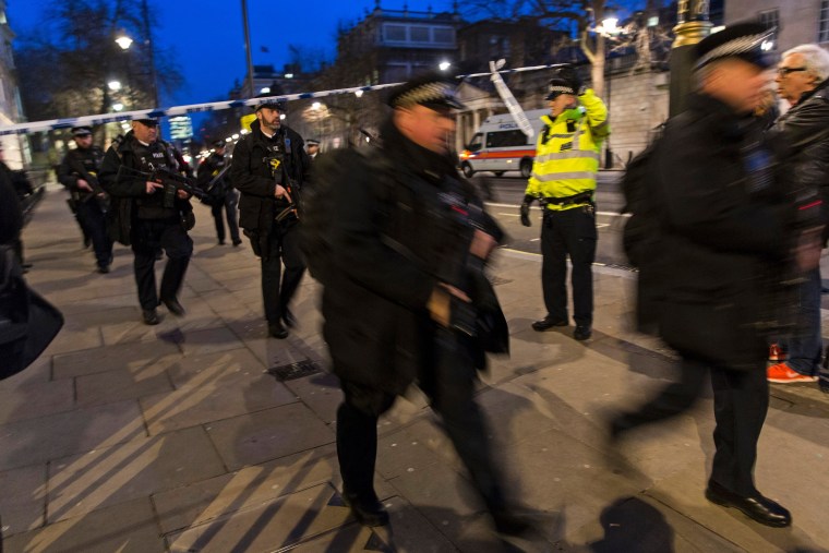 Image: Armed police at Whitehall