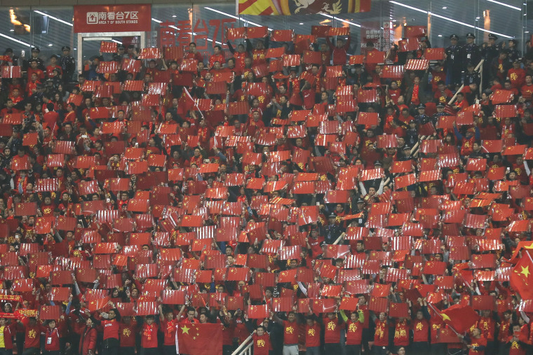 Image: Chinese fans during World Cup qualifier