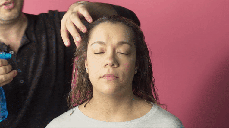 How to blow dry curly hair straight