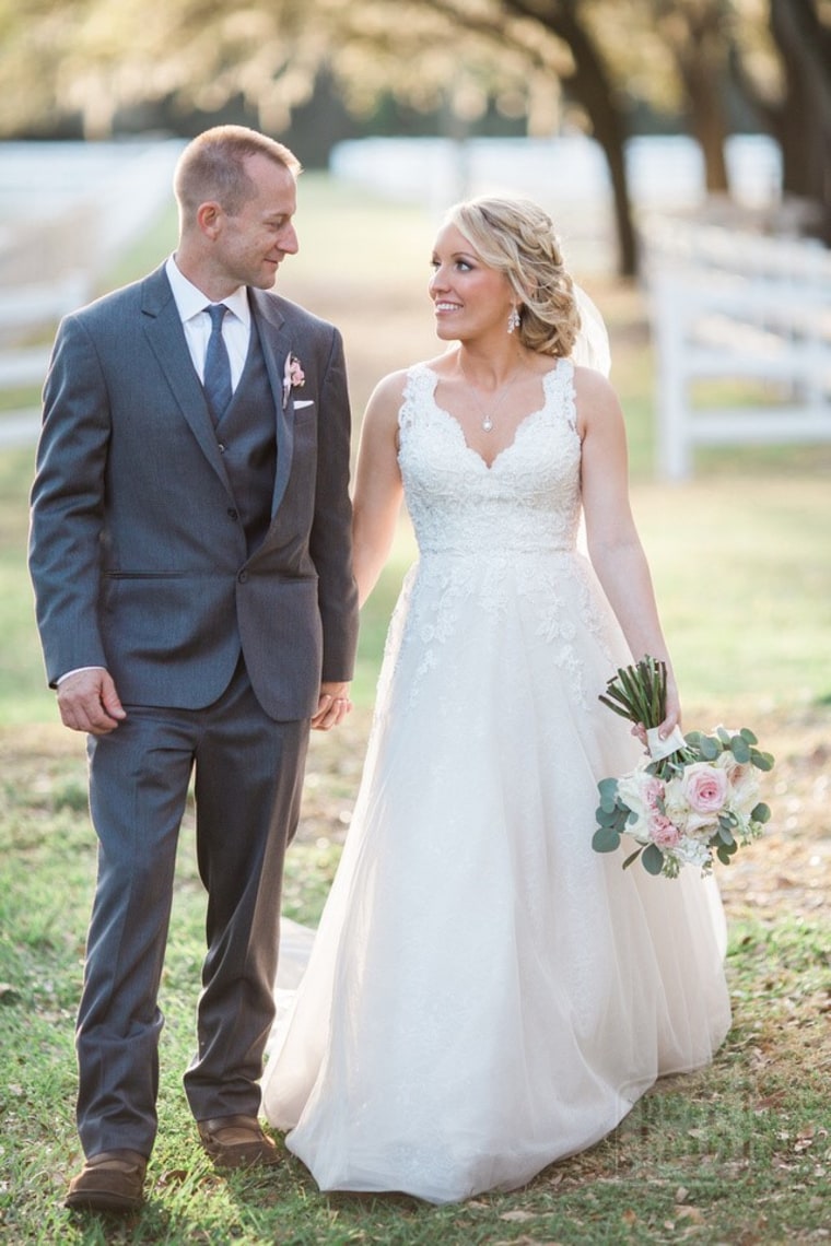 Melissa Dohme and Cameron Hill on their wedding day