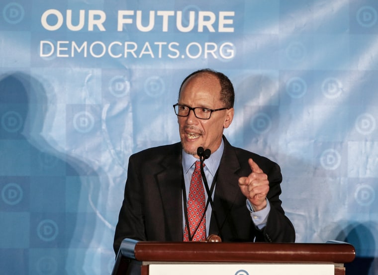 Image: Newly elected DNC Chair and former U.S. Labor Secretary Tom Perez speaks during the Democratic National Committee (DNC) Winter Meeting in Atlanta, Georgia, Feb. 25, 2017.