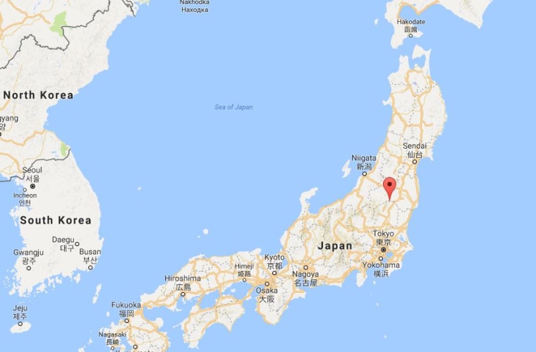 Image: Map shows location of Mount Nasu, Japan