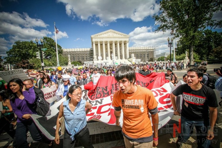 Tereza Lee at a June 2012 rally for undocumented youth outside the Supreme Court in Washington, D.C.