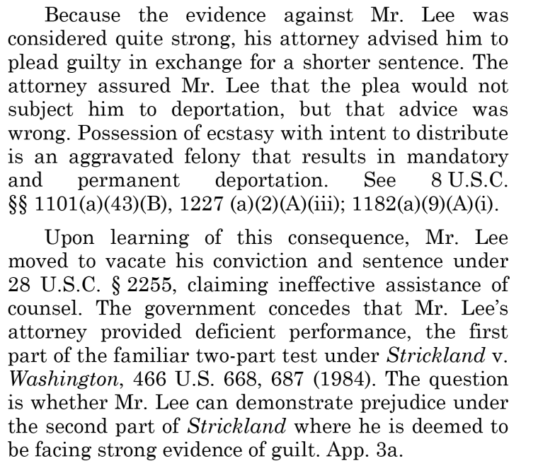 An excerpt of court documents filed by the team on Jae Lee detailing the background of the case.