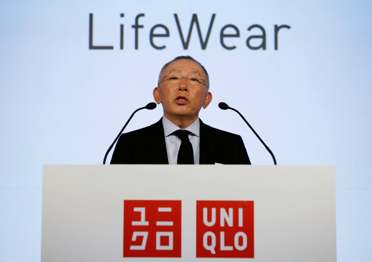 Image: Tadashi Yanai speaks during a news conference to mark the unveiling of the company's new headquarters building called UNIQLO CITY TOKYO in Tokyo