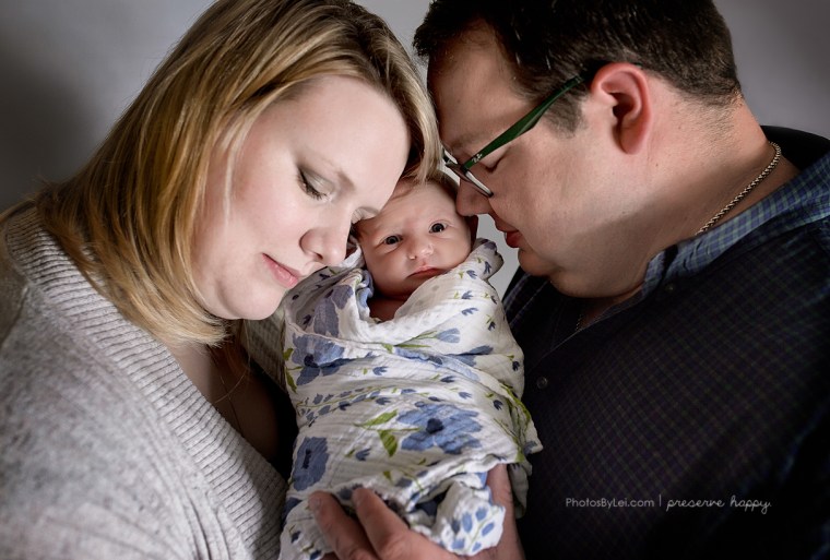 The Maddens with their newborn daughter, Evelyn Elizabeth.