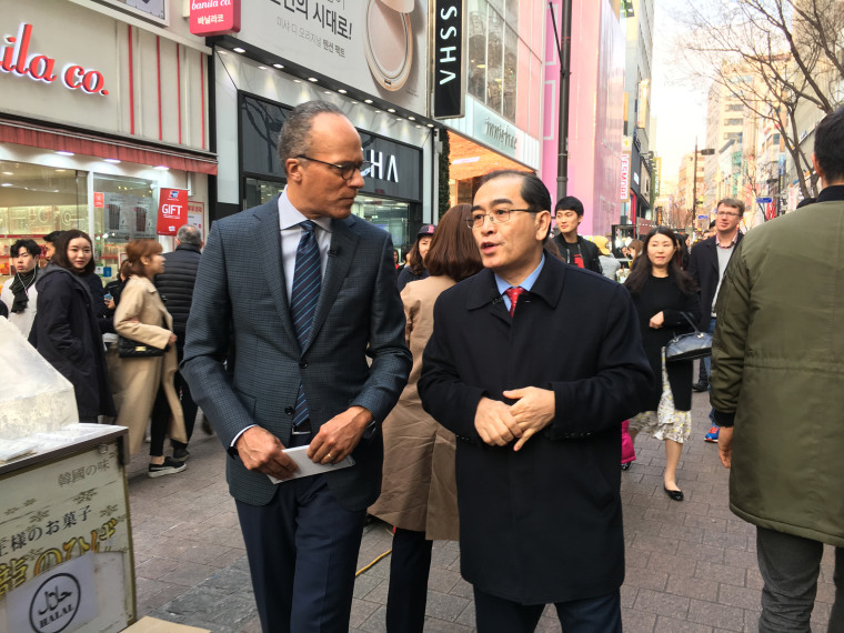 Image: Lester Holt and Thae Yong Ho