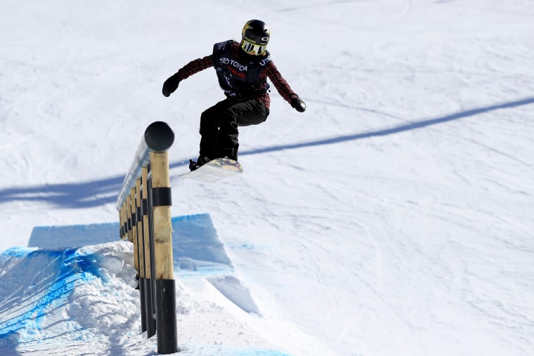 Image: Hailey Langland takes a practice run during the FIS Snowboard World Cup 2017 Ladies' Snowboard Slopestyle during the Toyota U.S. Grand Prix at Mammoth Mountain on Jan. 31, 2017 in Mammoth, California.