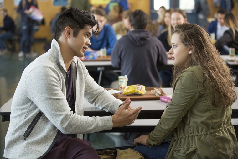 Ross Butler as Zach and Katherine Langford as Hannah in Netflix's \"13 Reasons Why.\"