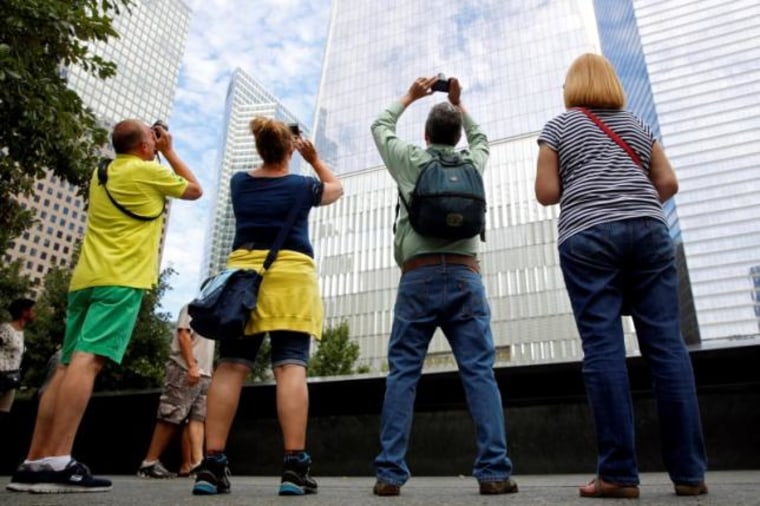 Guests tour the National September 11 Memorial and Museum in Lower Manhattan in New York City