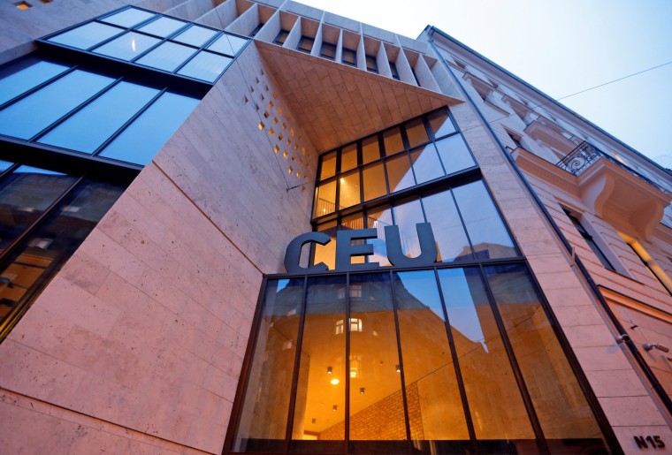 Image: The exterior facade of the Central European University, a school founded by billionaire philanthropist Gorge Soros, is seen in Budapest