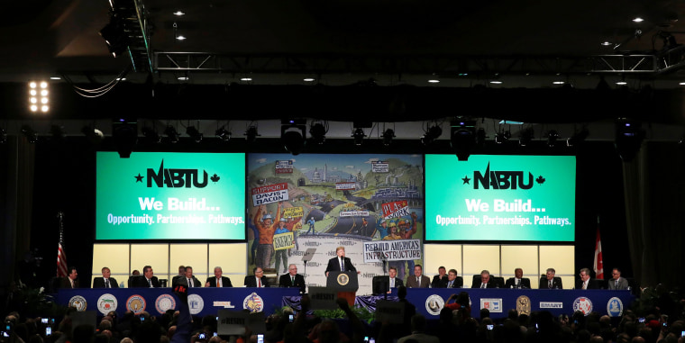 Image: President Donald Trump speaks at the NABTU Conference in Washington