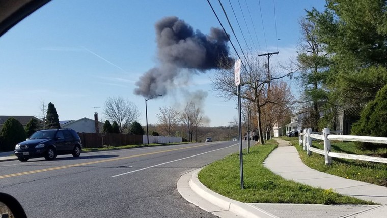 Image: A fighter jet crashed in a wooded area near Joint Base Andrews in Maryland